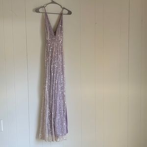 Lulu size small purple sequence long dress